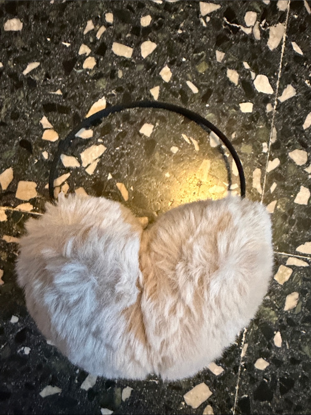 Plush Beige Faux-Fur Ear Muffs - Cozy Winter Headphones